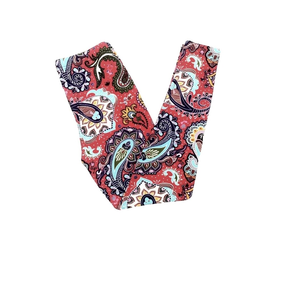 Women’s Bohemian Paisleys Printed  Buttery Soft Leggings - One Size 2-12